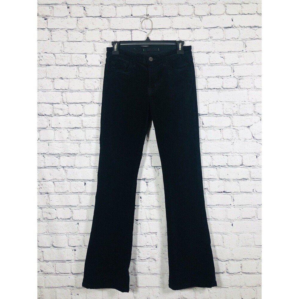 J Brand Women's Kane Slim Straight Black Velvet Textured Pants Size 27